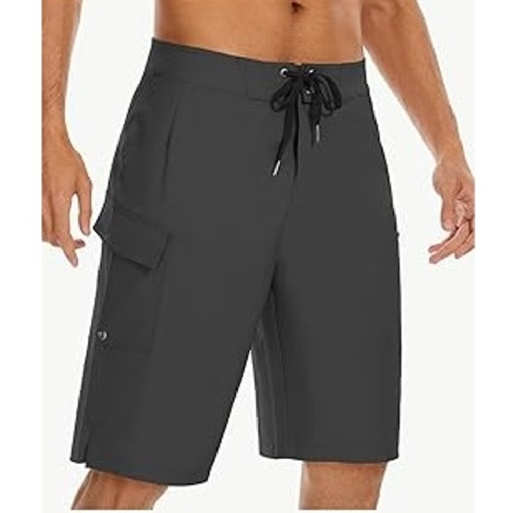 MIVEI Men's Black Quick Dry UPF 50+ Cargo Swim Trunk 22" Board Short Size 32 NWT